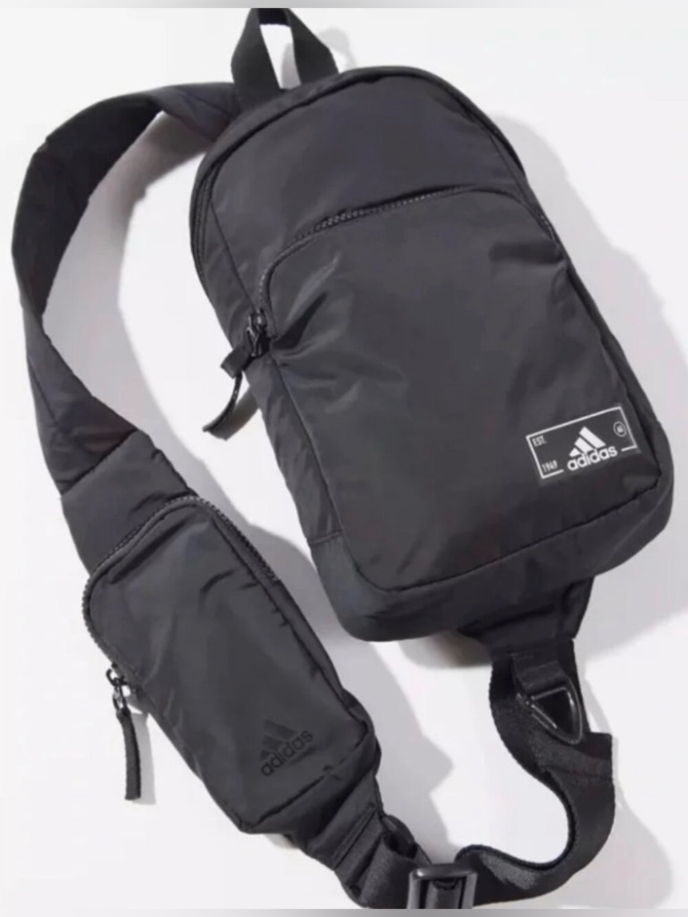Black adidas Essential 2 Sling crossbody bag/backpack